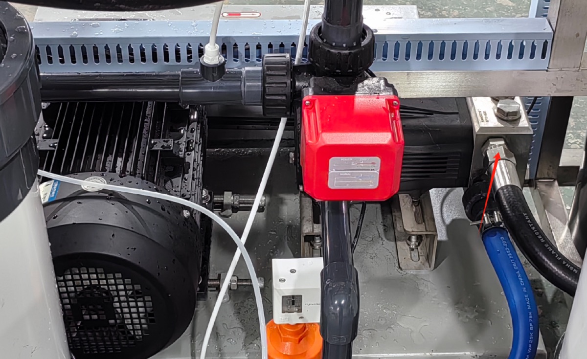 RO machine high pressure pump and 316L corrosion resistant connection detail