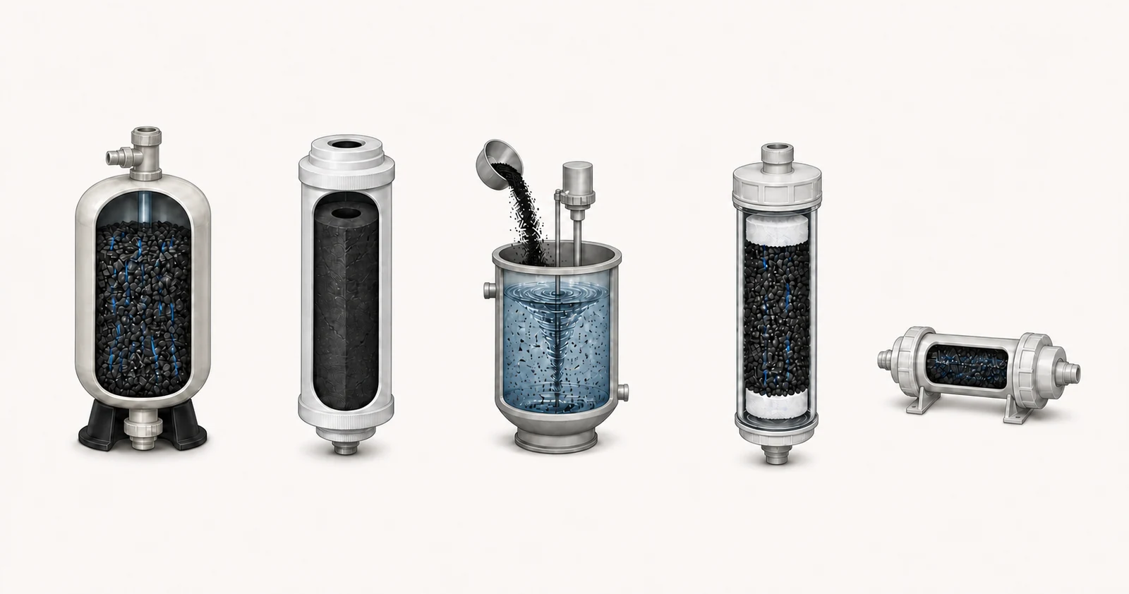 Daidaita-daidaita matsayi na jiki na GAC, CTO, PAC, UDF da T33 da aka kunna-carbon Formats