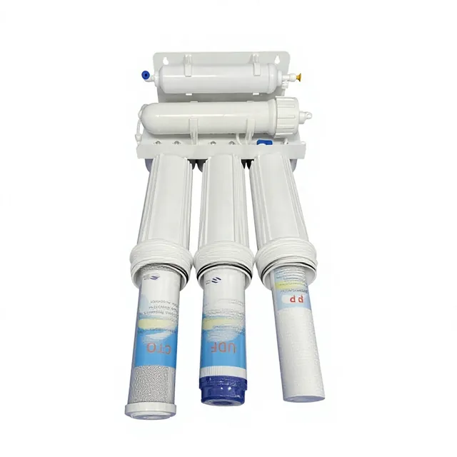 Pump-Free Five-Stage RO Water Purifier - open filter layout view for pump-free RO water purifier