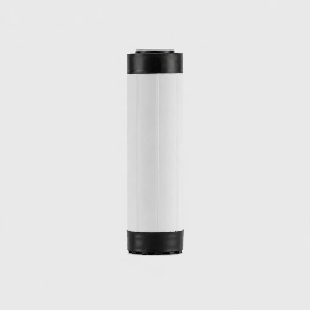 Flat-End T33 Coconut-Shell Activated Carbon Filter Cartridge – Black End Caps
