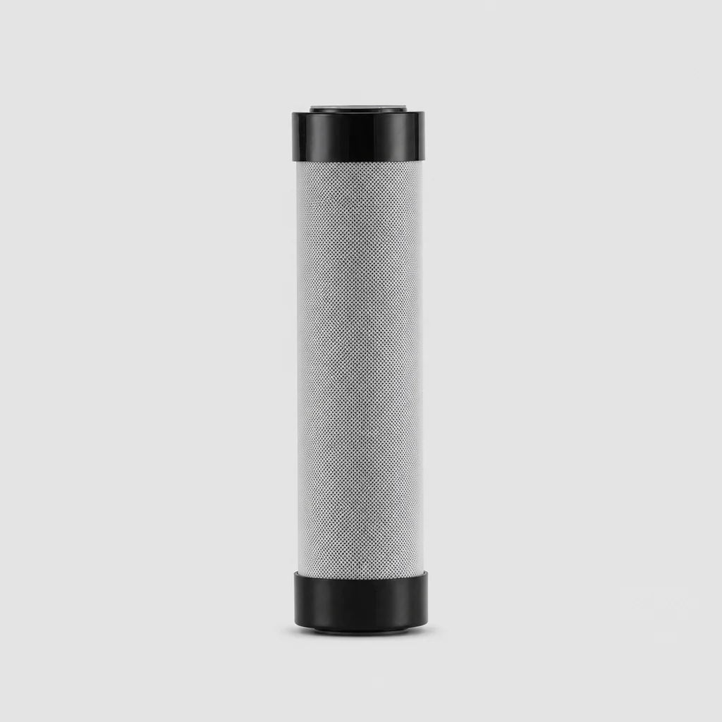 Flat-End PCO High-Iodine Sintered Activated Carbon Filter Cartridge – Black End Caps